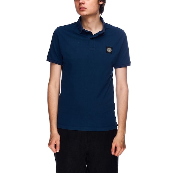 Vintage STONE ISLAND Blue Polo Men's M Size Patch Program T-Shirt Authentic