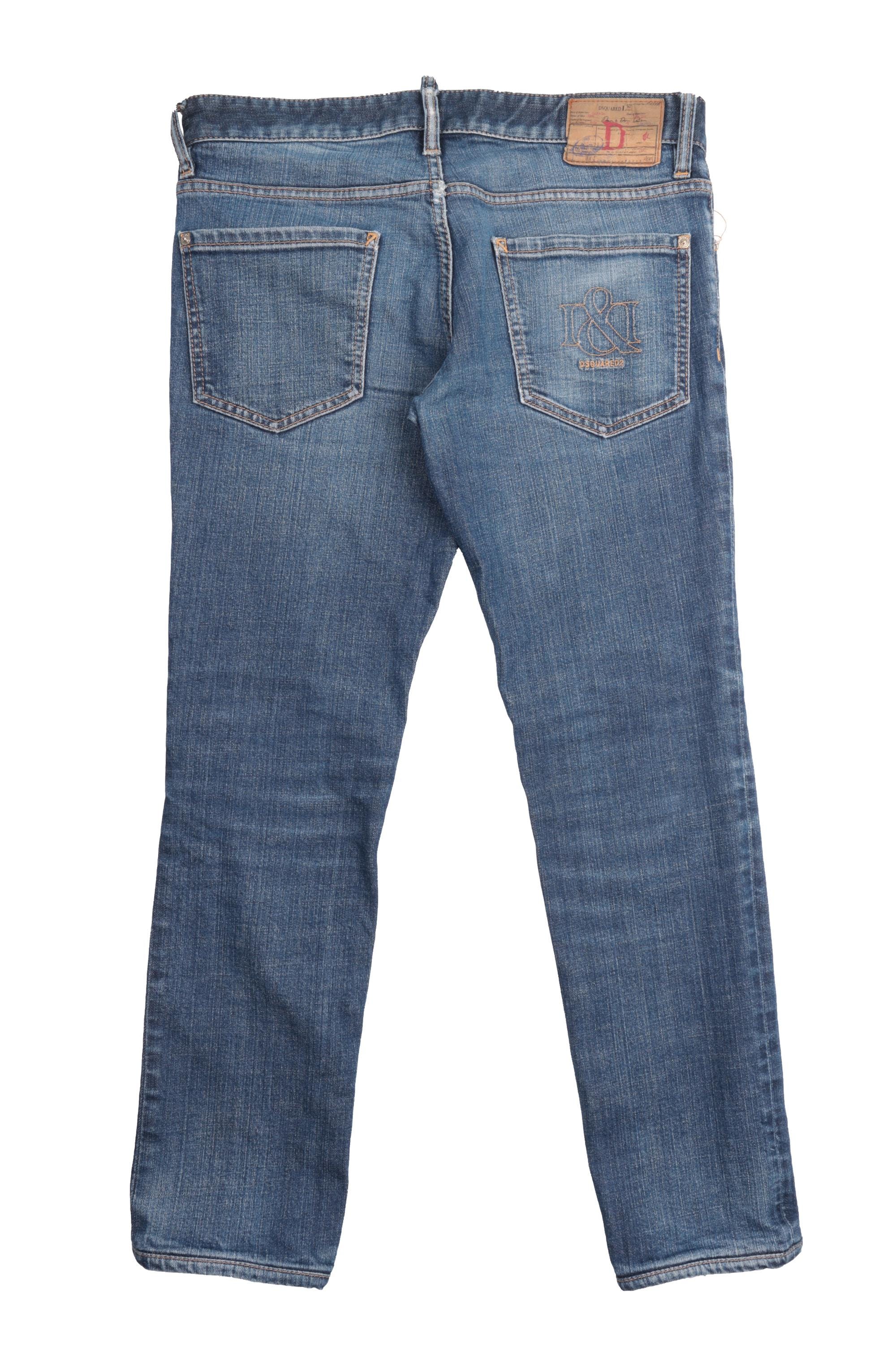 DSQUARED2 Blue Cotton Faded Distressed Denim Jeans Size 48 / 30 - Etsy