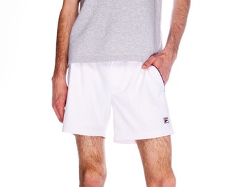 Vintage FILA pantalones cortos de tenis blancos para hombre tamaño 48 / S ropa de diseñador auténtica