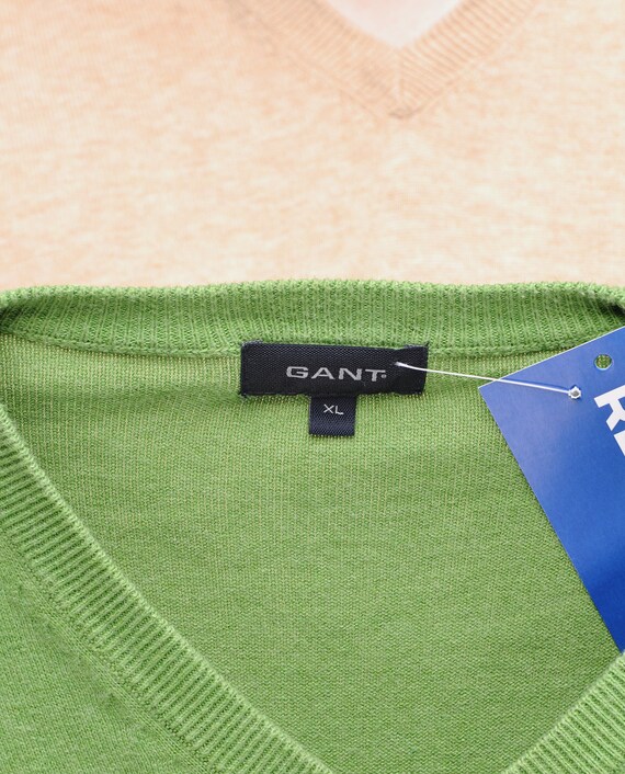Pull Homme GANT Col V En Coton - Taille XL - Couleur Bordeaux - Très Bon état
