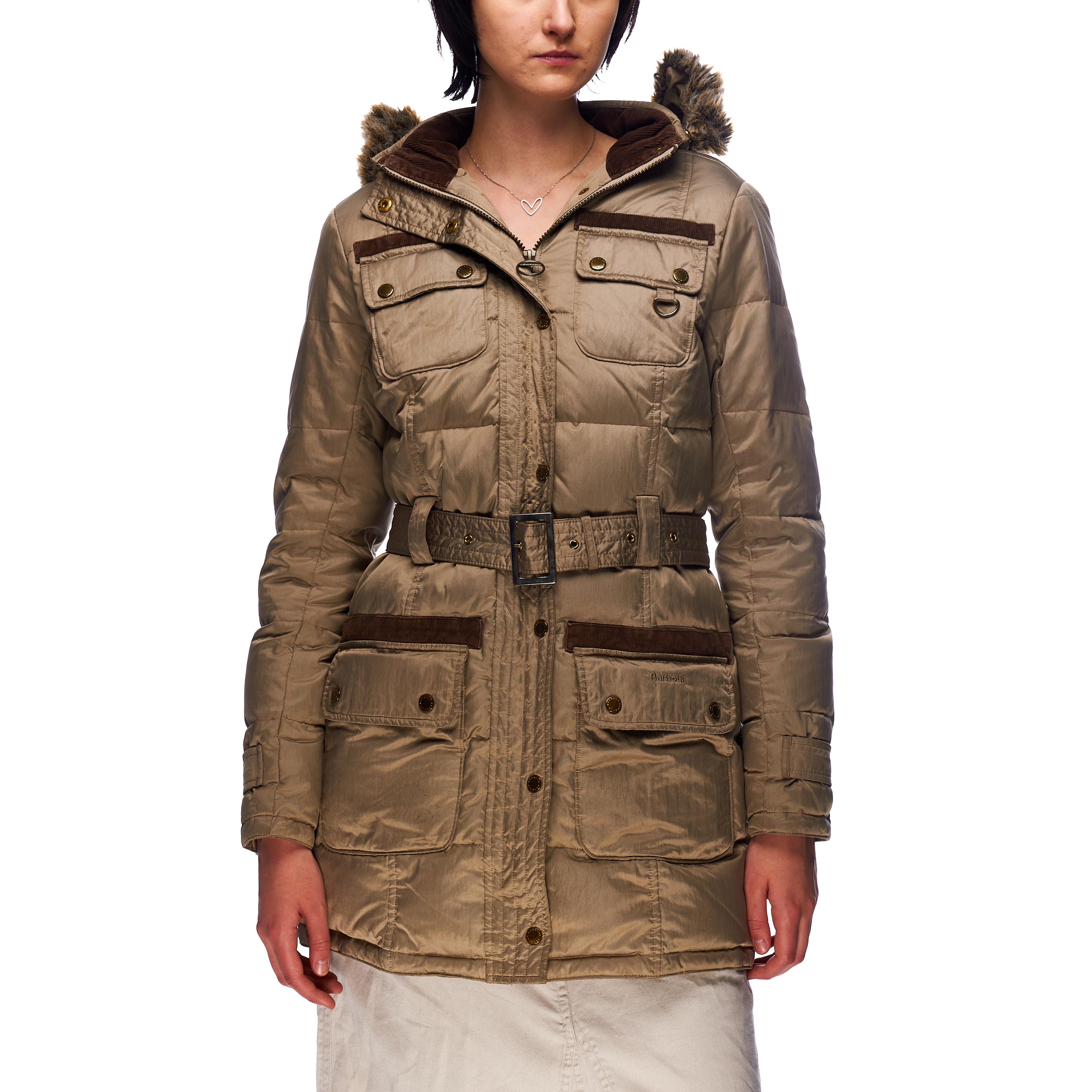 BARBOUR キルト ロングコート ベージュ パファー レディース ダウン 