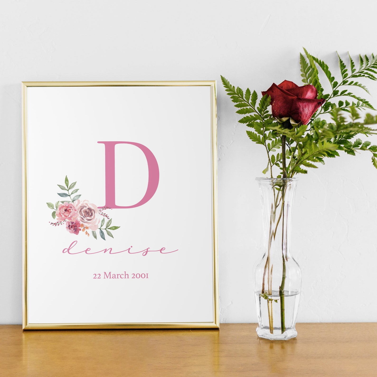Wall Art Name Card Printable, Gift Template to Decore Your Home With