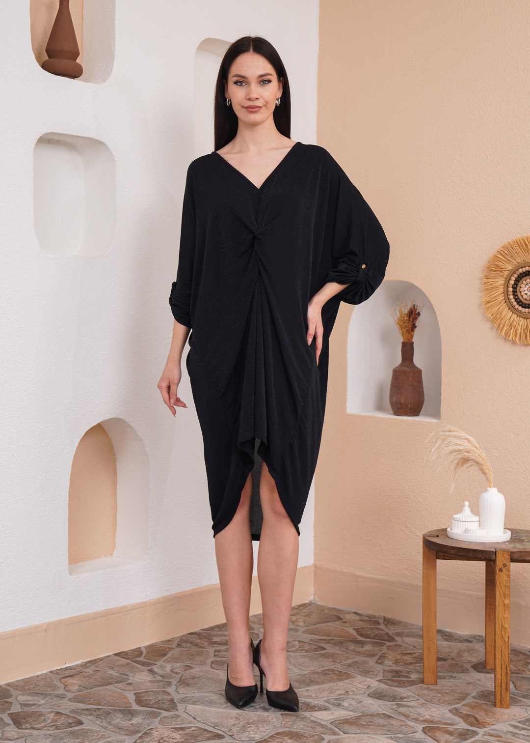 black backless halter dress Ruched Asymmetrical Hem Tie – Parthea Fashion Two Piece A-Line Tea Golf Color:Orange