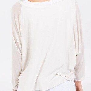 Oversized Viscose Blouse with Necklace: Beige Boho Top image 2