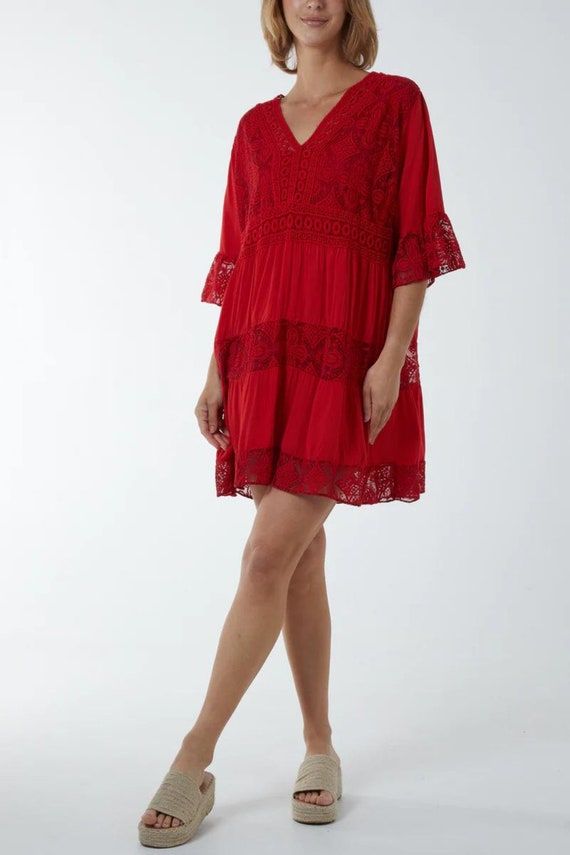 red lace cami dress SA lace cami mini dress – It Girl PR main image 0