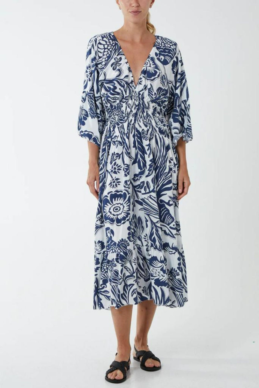 RELAXED TAILOR WOVEN MIDI DRESS