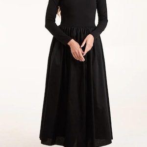 Relaxed Fit Long Sleeves Maxi Dress in Navy, Chic Dress