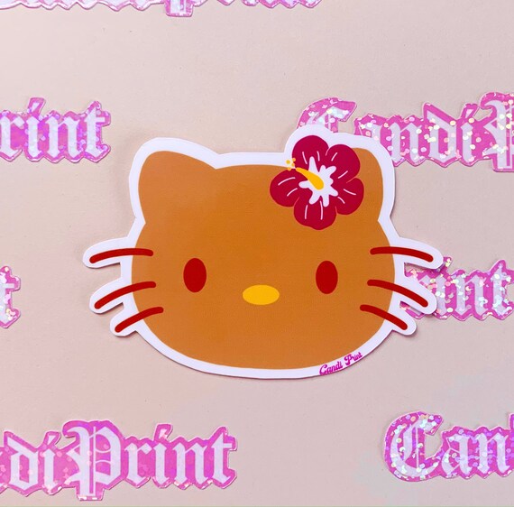 hawaii kitty sticker cute y2k stickers for water bottles etsy