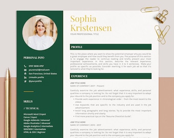 Creative Resume Template, Simple CV Template with Photo, Modern Curriculum Vitae, Google Doc, Lebenslauf Vorlage, Bewerbungsvorlage, Word