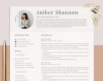 Modèle de CV exécutif moderne, modèle de CV simple et propre avec photo - Word, Pages, Google Docs - CURRICULUM VITAE DU PDG, Lebenslauf Vorlage
