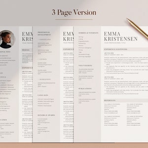 Resume Template Word, CV Template Modern Simple with Photo, Curriculum Vitae, Google Doc, Lebenslauf Vorlage, Bewerbungsvorlage, 1,2,3 Pages image 4
