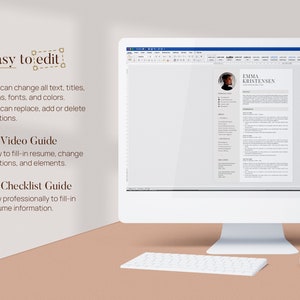 Resume Template Word, CV Template Modern Simple with Photo, Curriculum Vitae, Google Doc, Lebenslauf Vorlage, Bewerbungsvorlage, 1,2,3 Pages image 7