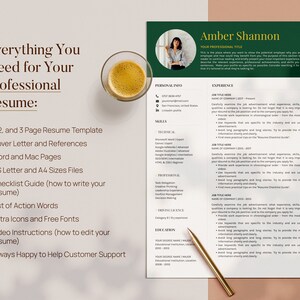 Modern Resume Template Googledocs Word Apple Pages Etsy Modern Resume Template Googledocs Word Apple Pages Etsy