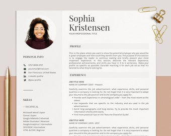 Modèle de CV exécutif simple Word, modèle de CV moderne avec photo, Curriculum Vitae, Google Doc, Lebenslauf Vorlage, Bewerbungsvorlage