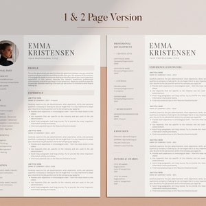 Resume Template Word, CV Template Modern Simple with Photo, Curriculum Vitae, Google Doc, Lebenslauf Vorlage, Bewerbungsvorlage, 1,2,3 Pages image 3