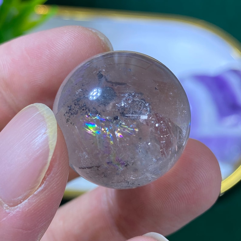 Natural Enhydro Quartz Sphere1 Moving Bubbleenhydro Herkimer Diamond