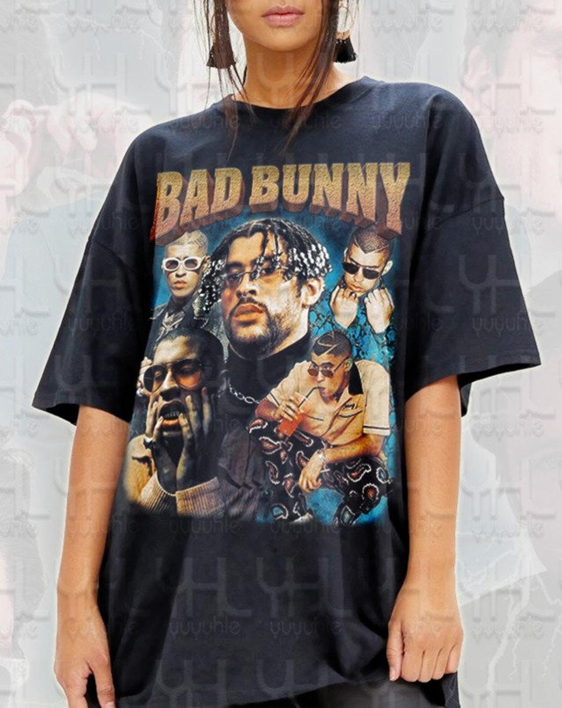 BAD BUNNY Shirt Bad Bunny Printed Graphic Tee RAP Hiphop Etsy