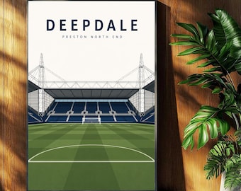Preston North End Football Poster - Deepdale Stadium Print - Retro Football Stadium Print - Wall Art - Football Print