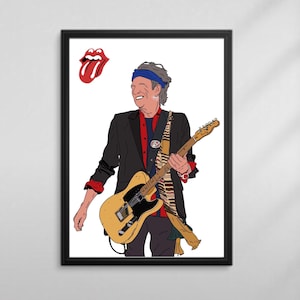 Keith Richards Poster/Print (Unframed)  High quality print/poster for your office, bedroom available in sizes A5, A4