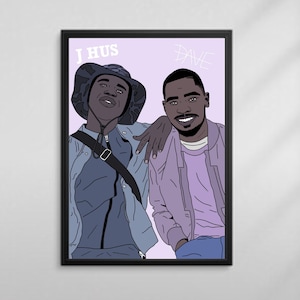 J Hus x Dave Poster/Print (Unframed)  High quality print/poster for your office, bedroom available in sizes A5, A4