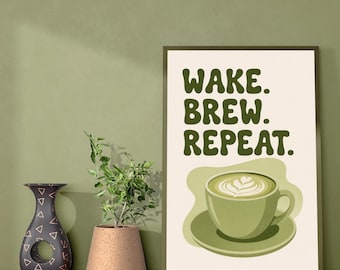 Coffee Poster - Kitchen Decor - Matcha Poster - Coffee Shop Art - Food and Drink Poster - Coffee Print - Funny Coffee Quote
