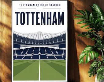 Tottenham Hotspur Football Poster - Tottenham Hotspur Stadium Print - Retro Football Stadium Print - Wall Art - Football Print