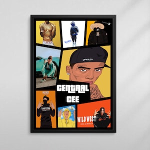 Poster/impression CENTRAL CEE X Gta (sans cadre) Impression/poster de haute qualité pour votre bureau, chambre à coucher disponible dans les tailles A5, A4