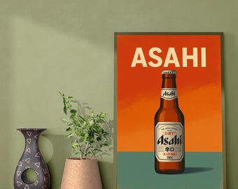 Affiche Asahi - Art mural moderne - Impression Asahi - Affiche de bière