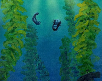 Kelp Forest Textured Art Print 11"x14"