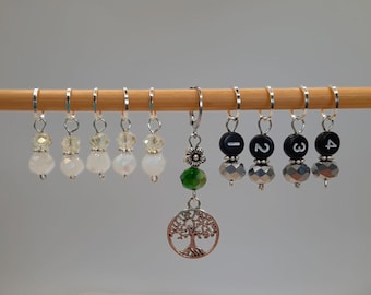 Stitch marker set green, row counter chain knitting, raglan knitting, increase/removal of stitches