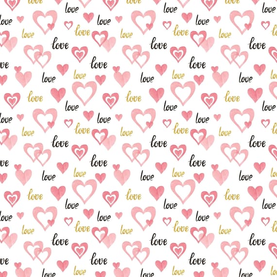 Pink Hearts And Love Valentines Wrapping Paper