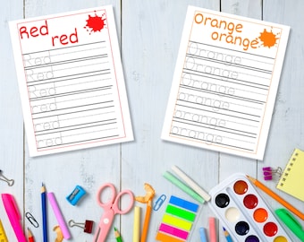 Fun & Colorful Tracing Sheets for Kids - Learn to Write Colors with Engaging, Printable Worksheets - Perfect for Pre-K and Kindergarten