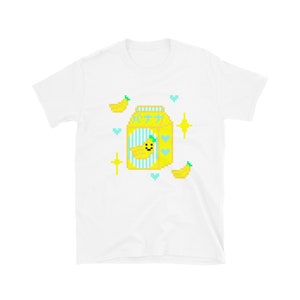 Unisex 8-bit Pixel Japanische Banane Milchkarton Kurzärmeliges T-Shirt