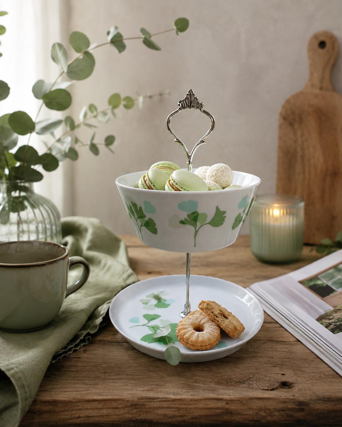 Etagere aus porzellan
