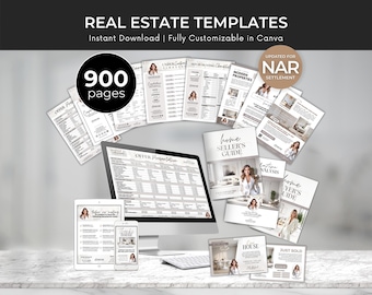 Real Estate Templates Bundle, Realtor Templates, Real Estate Marketing Letters Bundle Kit, New Real Estate Agent, Realtor Checklist, Canva