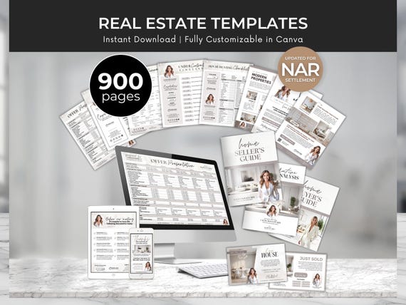 Real Estate Templates Bundle, Realtor Templates, Real Estate Marketing Letters Bundle Kit, New Real Estate Agent, Realtor Checklist, Canva