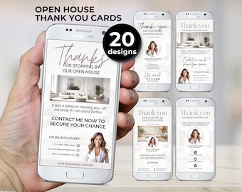 Textable Open House Thank You Card, Open House Follow Up, Open House Textable Thank You Card, Open House Marketing, Realtor Follow Up, Canva