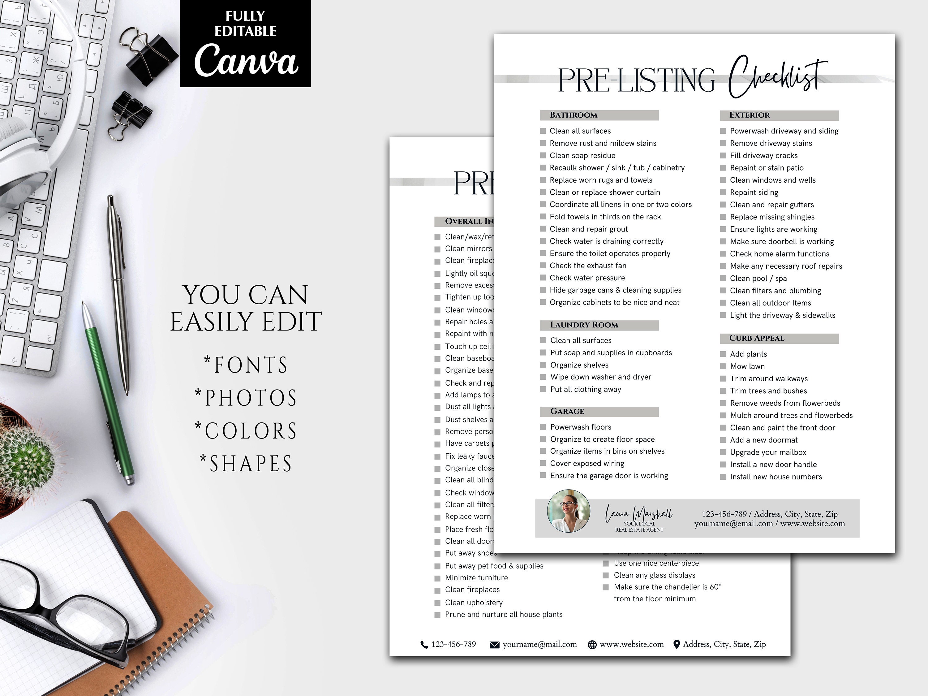 Pre-listing Checklist, Home Seller Checklist, Real Estate Prelisting ...