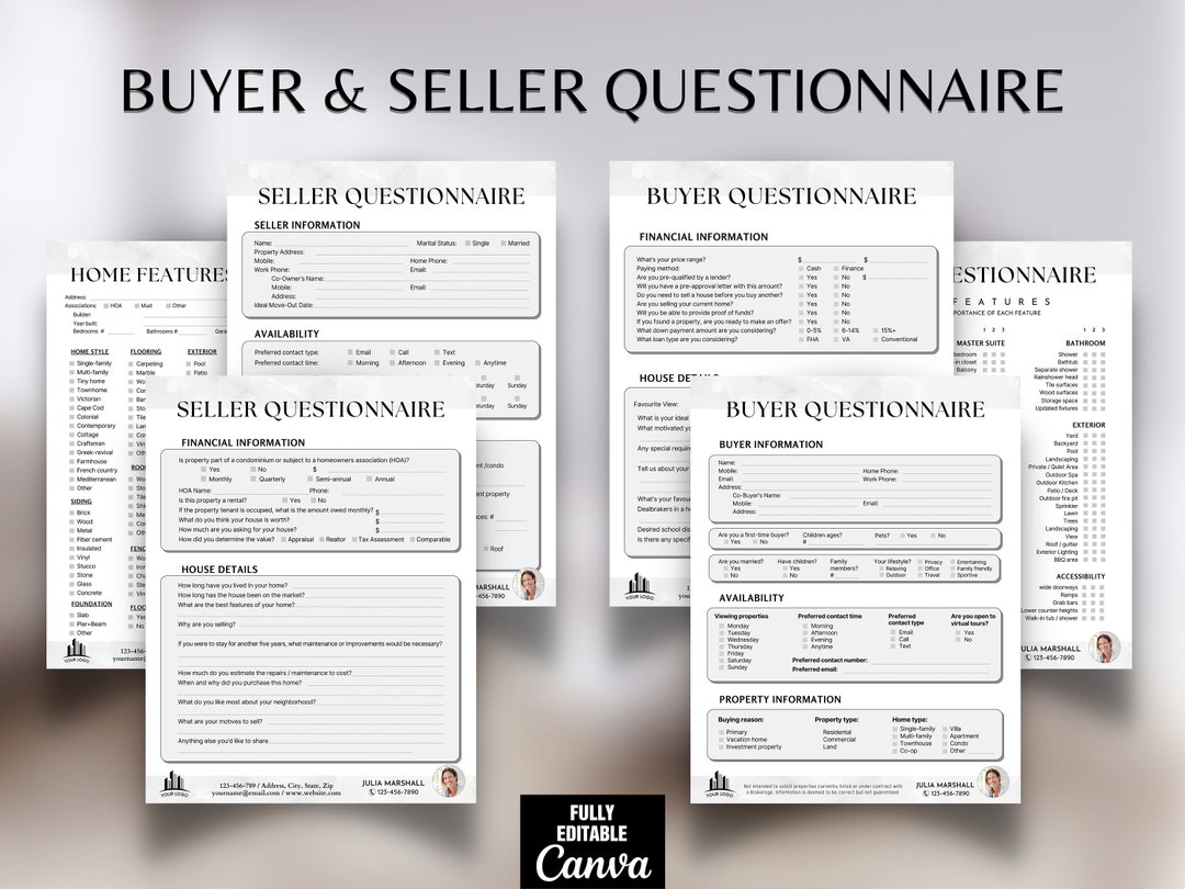 Buyer & Seller Questionnaire, Seller, Buyer Consultation Questionnaire