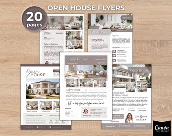 Open House Flyer, Open House Invitation, Broker Open House, Open House Bundle, Real Estate Open House Marketing, Realtor Farming, Canva