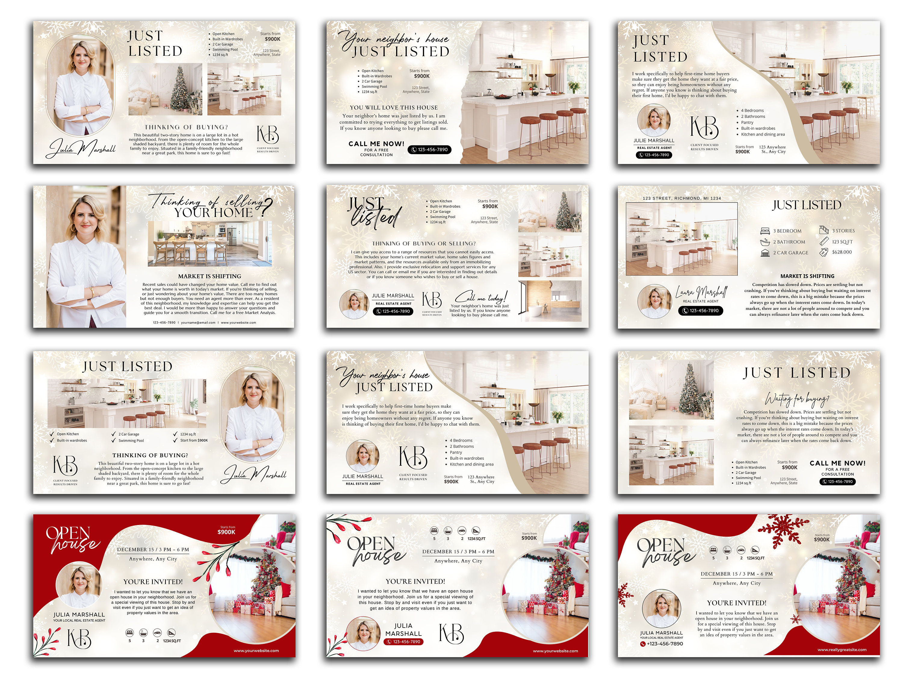 Real Estate Christmas Cards, Realtor Christmas Card, New Year Real