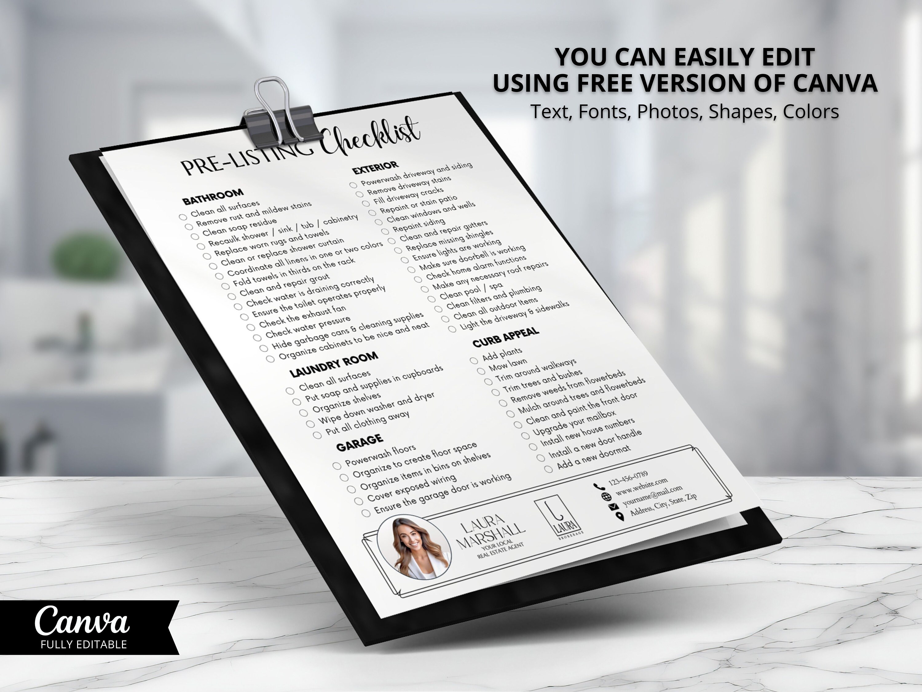 Pre-listing Checklist, Home Seller Checklist, Real Estate Prelisting ...
