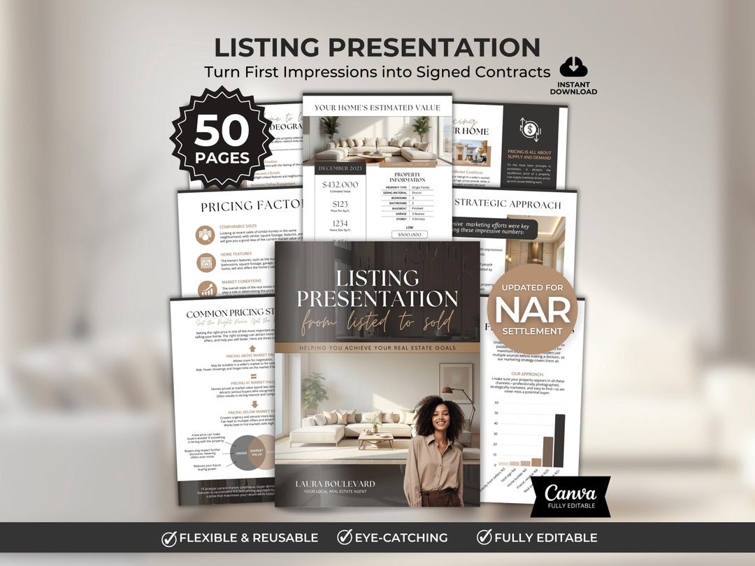 Listing Presentation Real Estate Canva Template for Realtor, Seller ...