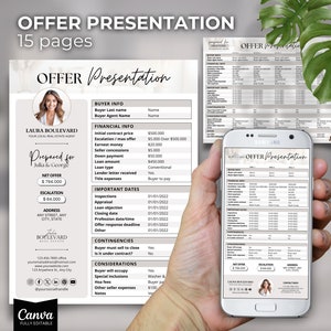Resumen de ofertas inmobiliarias, presentación de ofertas, hoja de cálculo de ofertas múltiples, hoja de resumen de ofertas, presentación de ofertas inmobiliarias, carta de presentación de ofertas