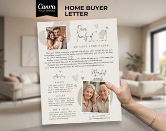Buyer Letter To Seller, Buyer Letter Canva, Buyers Letter, Offer Letter To Seller, Buyer Offer Letter, Offer Letter Template, Editable Canva