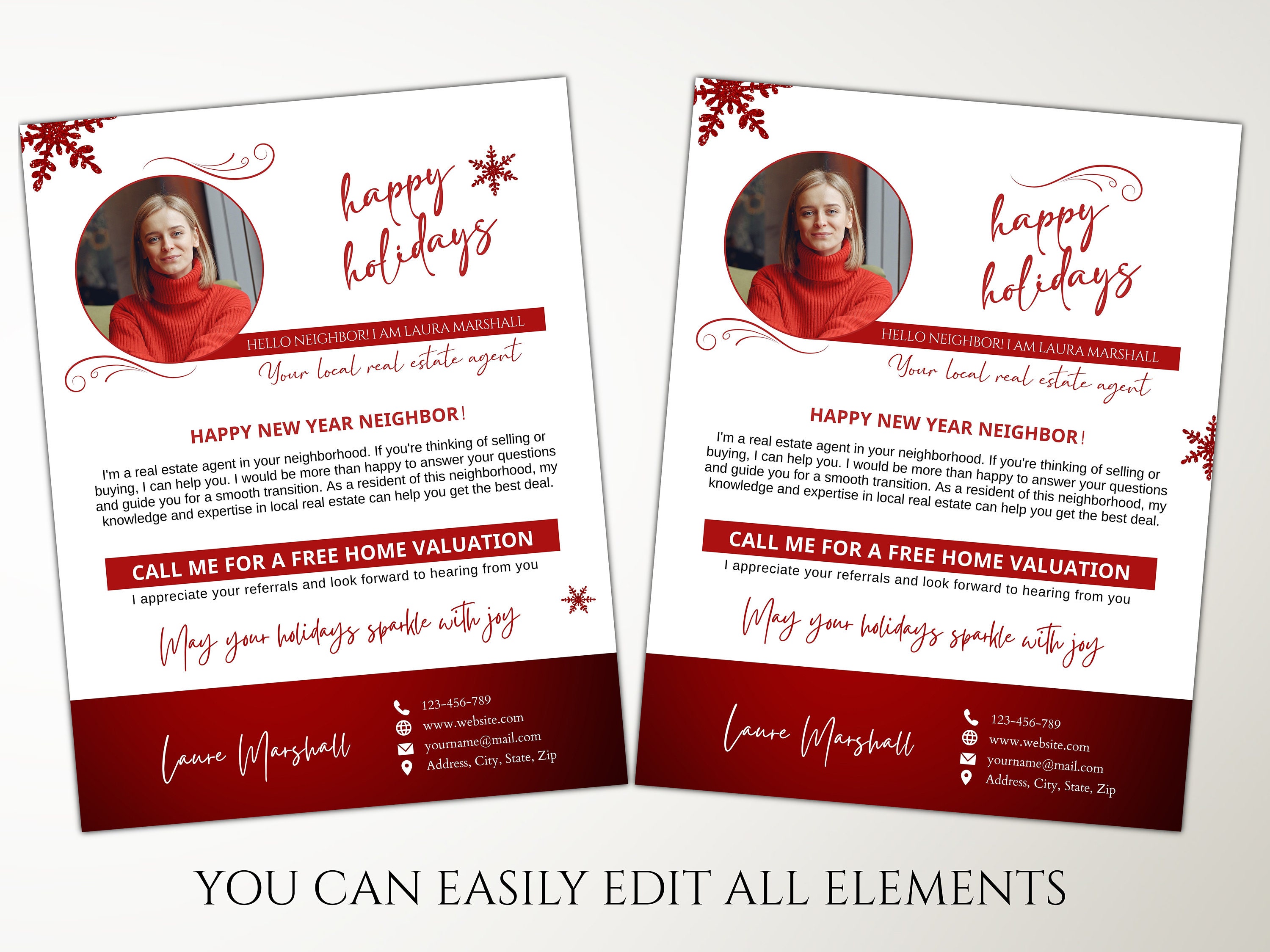 Real Estate Holiday Letter, Holiday Farming Letter, Realtor Hello