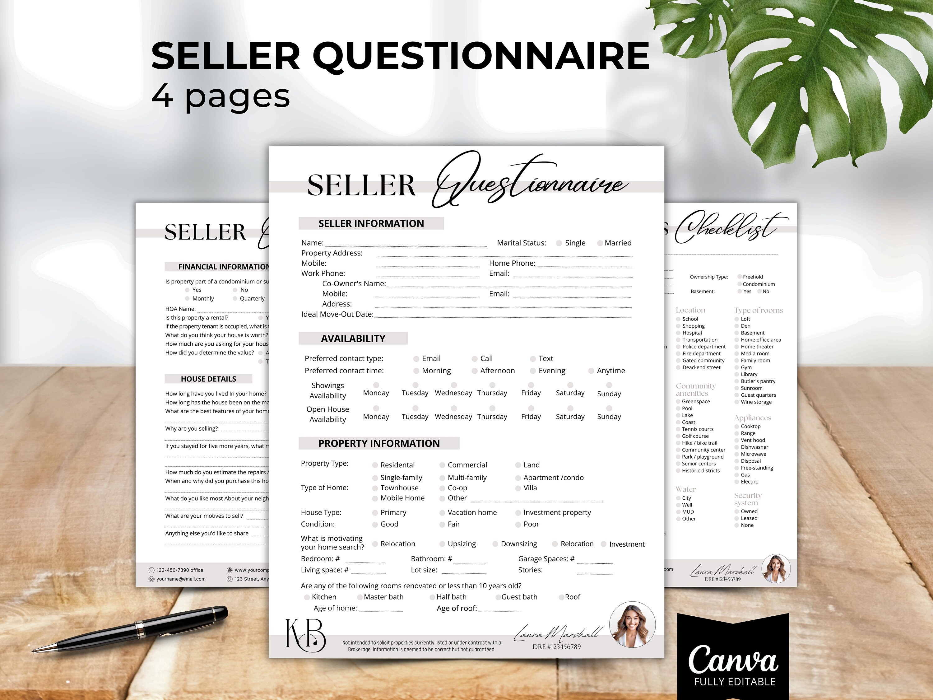 Real Estate Buyer & Seller Questionnaire, Seller, Buyer Consultation