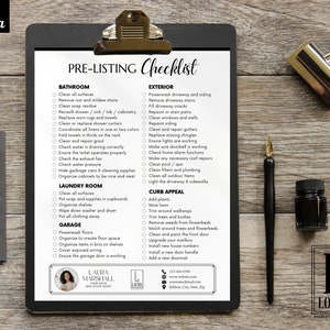 Pre-listing Checklist, Home Seller Checklist, Real Estate Prelisting ...