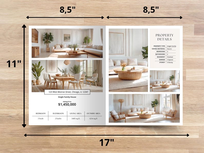 Pode incluir: Um folheto para uma casa unifamiliar com um pre&ccedil;o de venda de $ 1.450.000. O folheto apresenta fotos do interior e exterior da casa, incluindo uma sala de estar, uma sala de jantar e um p&aacute;tio exterior. O folheto tamb&eacute;m inclui detalhes sobre a propriedade, como o n&uacute;mero de quartos, banheiros e p&eacute;s quadrados.