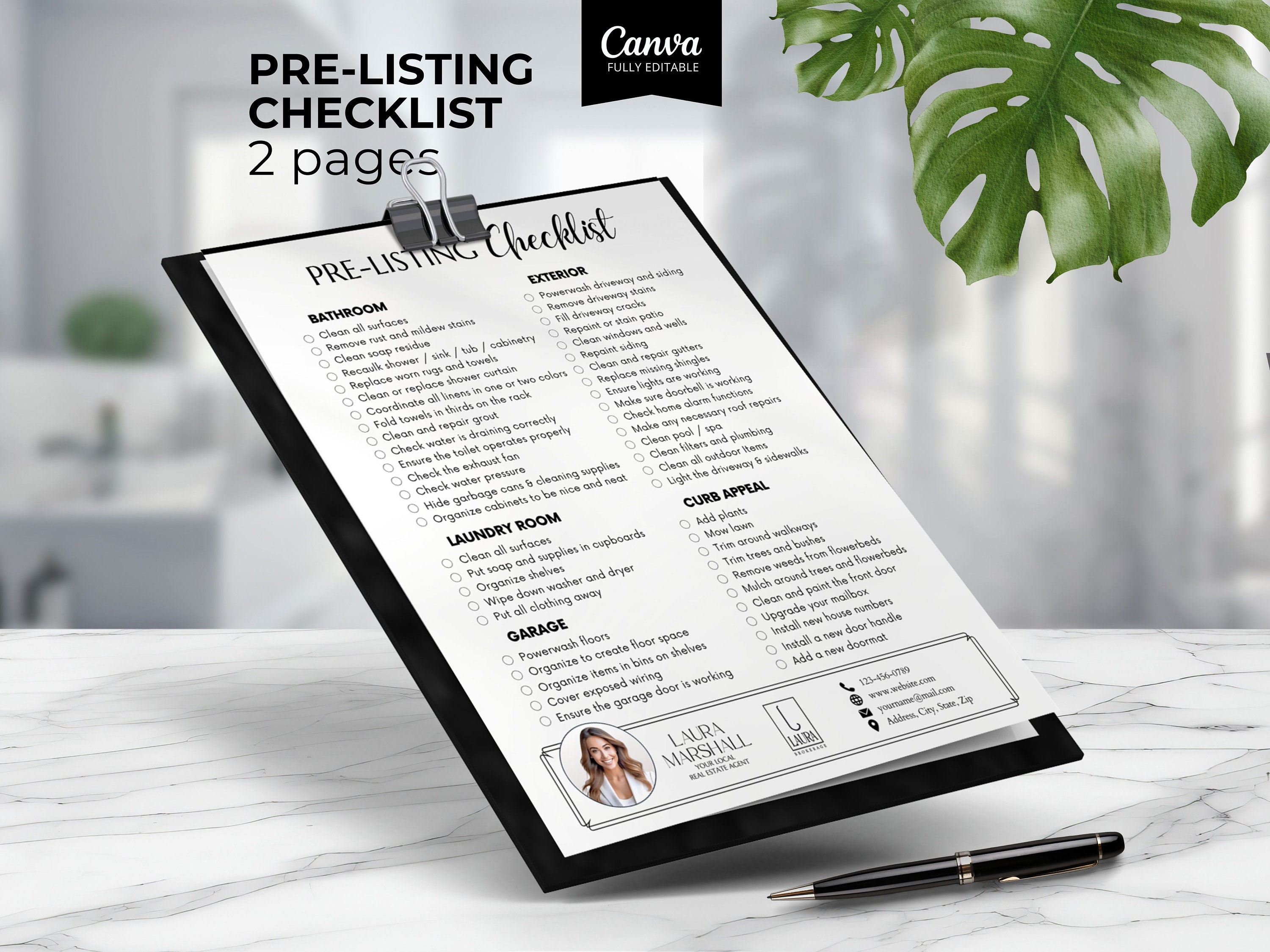 Pre-listing Checklist, Home Seller Checklist, Real Estate Prelisting ...